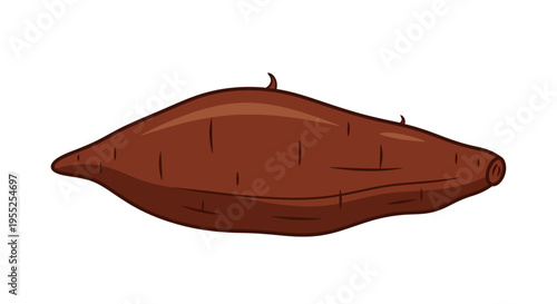 Cartoon sweet potato illustration isolated on white background