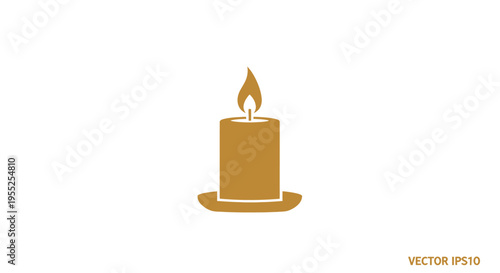 Burning Yellow Wax Candle Light.