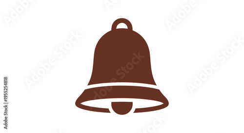 Brown Metal Bell With Handle.