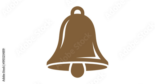 Brown Metal Bell Icon Symbol.