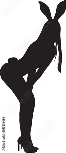 セクシーなバニーガールのシルエット