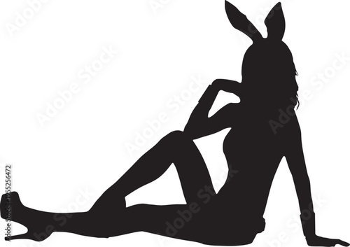 セクシーなバニーガールのシルエット