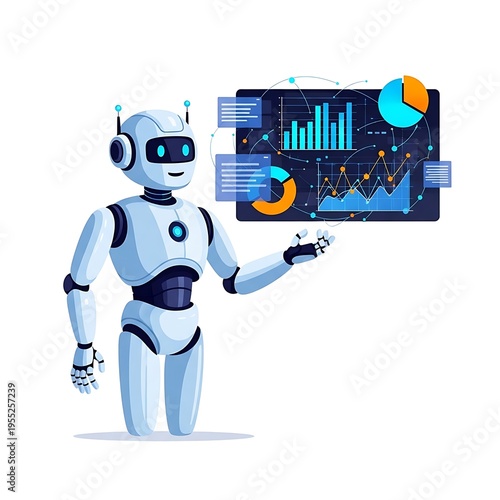 Vector Illustration of Data Analysis Ai for Business Reports