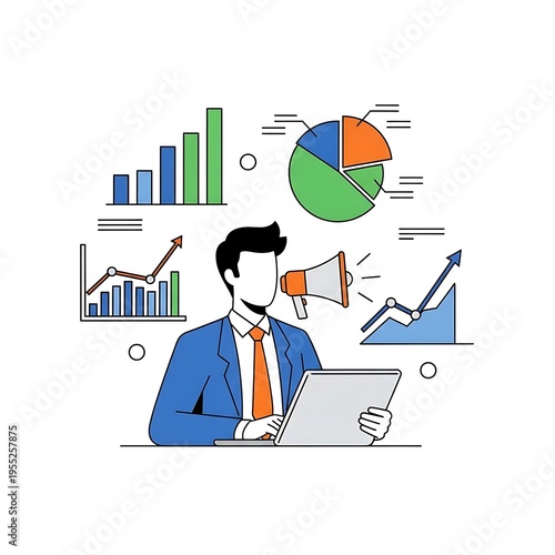 Flat Vector Illustration of Business Analytics for Web Interface