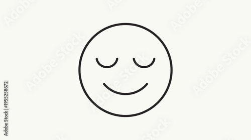 Peaceful Sleeping Emoji Face with Closed Eyes and Gentle Smile in Bright Studio