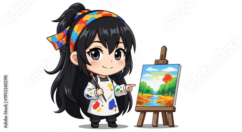 Little Girl Painter Art Studio.