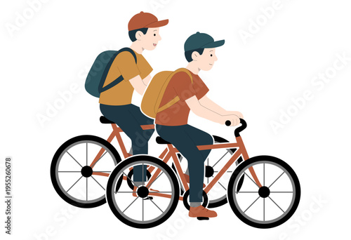 Bicycle Side By Side Riding Warning Illustration For Traffic Rule Awareness And Cycling Law Violation Notice