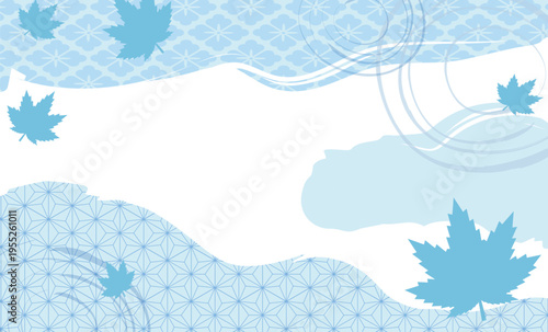 透明感のある水の夏の爽やか和風背景イラスト