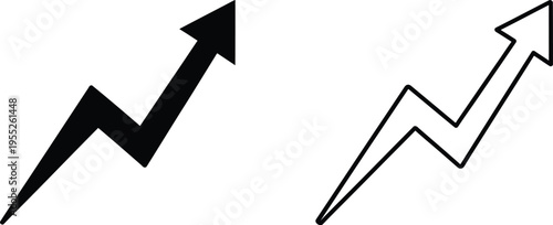 Upward arrows growth success isolated on transparent background, Vector