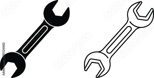 Wrenches tools vector icons isolated on transparent background, Vector