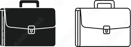 Briefcase icon set isolated on transparent background, Vector