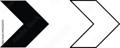 Black and white arrow symbols isolated on transparent background, Vector