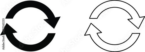 Circular arrows icons isolated on transparent background, Vector