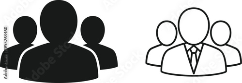 Business teamwork collaboration people icons isolated on transparent background, Vector