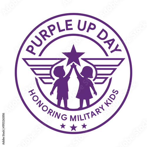 Purple Up Day Honoring Military Kids Badge