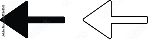 Black and white arrows pointing left and right isolated on transparent background, Vector