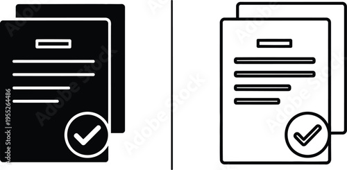 Verified documents comparison isolated on transparent background, Vector