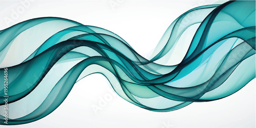 Abstract blue waves flow in a smooth digital design featuring curved lines and light patterns to create a flowing water vector backdrop