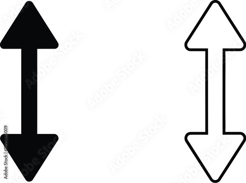 Up and down arrows isolated on transparent background, Vector