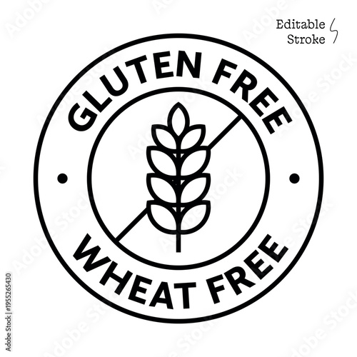 Gluten Free Wheat Free Food Seal Healthy Diet Product Packaging Badge