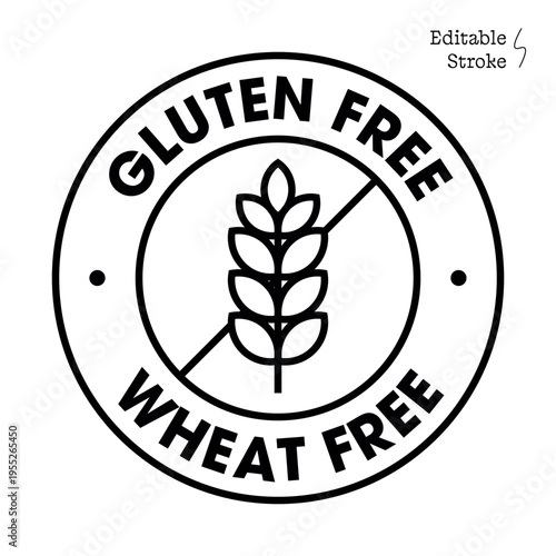 Gluten Free Wheat Free Food Seal Healthy Diet Product Packaging Badge