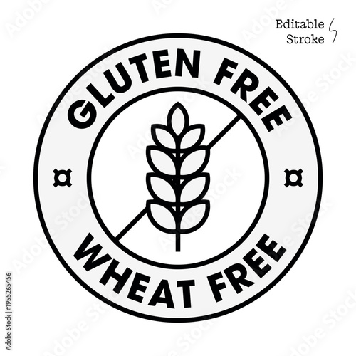 Gluten Free Wheat Free Food Seal Healthy Diet Product Packaging Badge