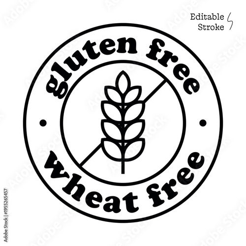 Gluten Free Wheat Free Food Seal Healthy Diet Product Packaging Badge