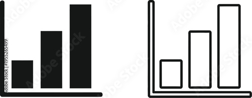 Bar chart graphs on laptop screens isolated on transparent background, Vector