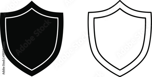 Shield icon security symbol protection isolated on transparent background, Vector