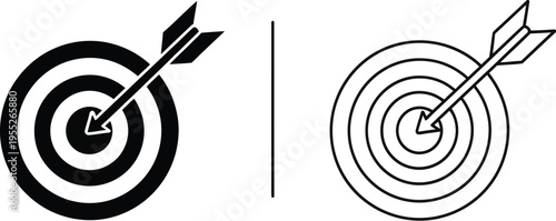 Target practice bullseye accuracy isolated on transparent background, Vector