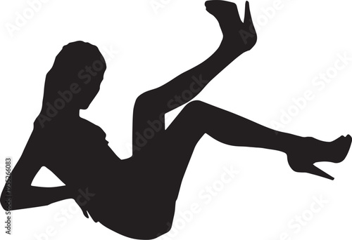 セクシーな女性のシルエットポーズ