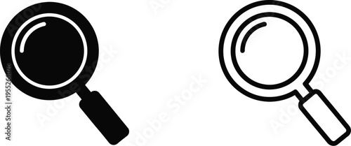 Magnifying glass icons isolated on transparent background, Vector