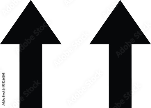 Upward arrows pointing upwards isolated on transparent background, Vector