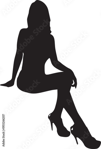 セクシーな女性のシルエットポーズ