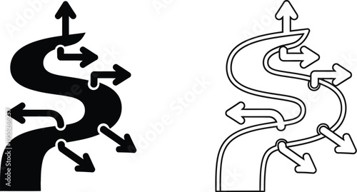 Dollar sign with arrows going up and down isolated on transparent background, Vector