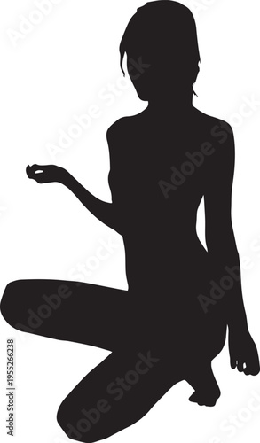 セクシーな女性のシルエットポーズ