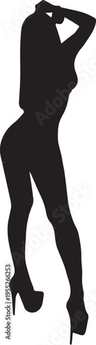 セクシーな女性のシルエットポーズ