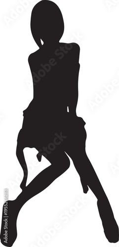 セクシーな女性のシルエットポーズ