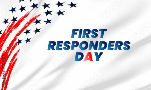 Obraz na plátně Modern First Responders Day Banner with Red White Blue Design