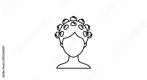 Woman with hair rollers, beauty salon, hair styling, beauty treatment, retro hairstyle, icon