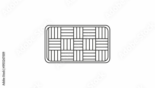 Woven Pattern Rectangle Icon, Abstract Geometric Texture Background