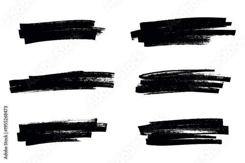 Set of brush paint stroke texture swatch Hand painted background Ink scribble dab clipart Paint smudge for tags and stamps design, beauty fashion poster