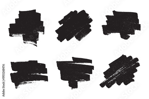 Set of brush paint stroke texture swatch Hand painted background Ink scribble dab clipart Paint smudge for tags and stamps design, beauty fashion poster