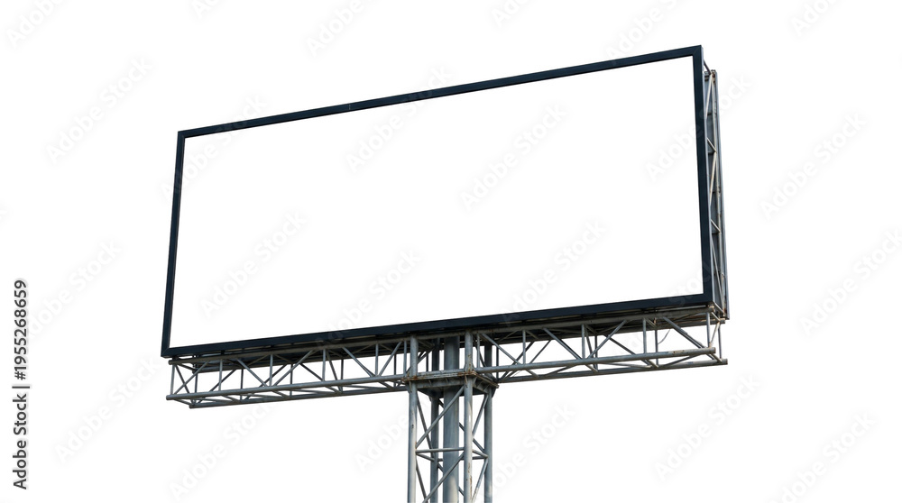 Obraz premium Blank white billboard on white background - outdoor advertising space with copy space
