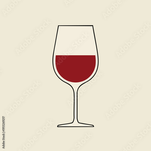 A minimalist glass with red liquid, against a light beige backdrop
