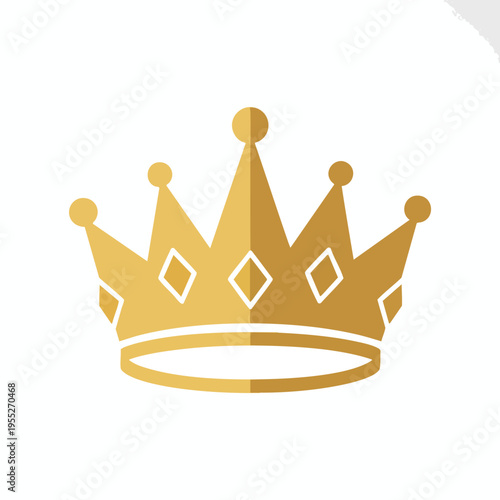 A golden, simplified crown with pointed peaks and diamond shapes