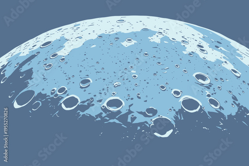 Moon with craters shows surface detail in night sky from a fictional perspective during a calm evening