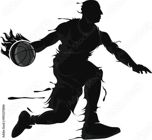 basketball player silhouette vector