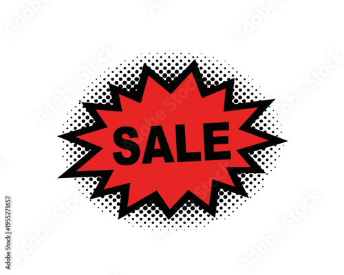 Striking red and black vector graphic illustration advertising a significant promotional sale event