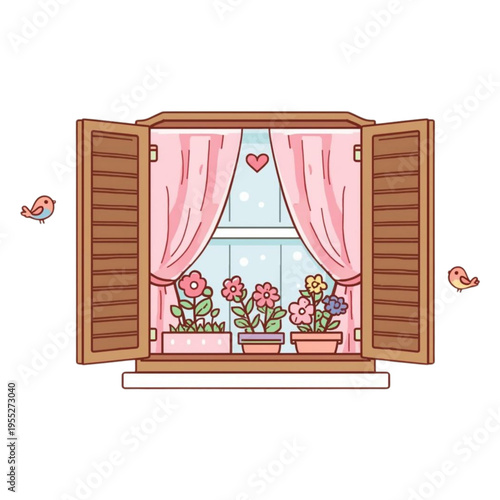 Foto window with flowers